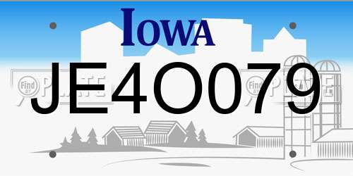 JE4O079 Iowa License Plate