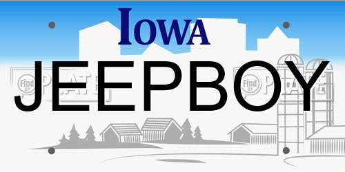 JEEPBOY Iowa License Plate
