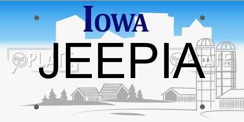 JEEPIA Iowa License Plate