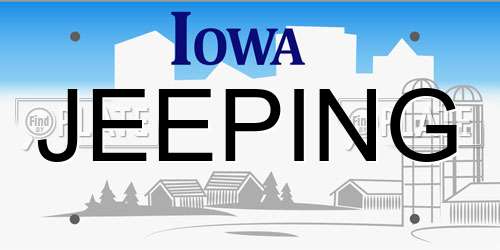 JEEPING Iowa License Plate