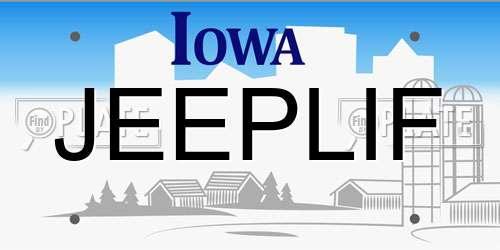JEEPLIF Iowa License Plate