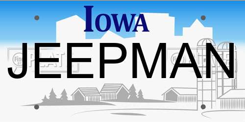 JEEPMAN Iowa License Plate