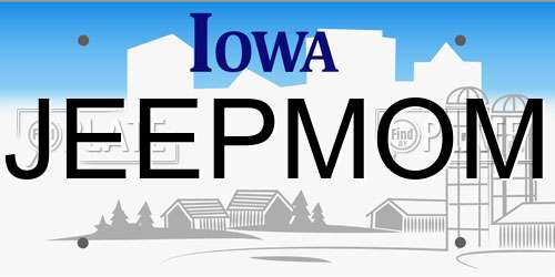 JEEPMOM Iowa License Plate