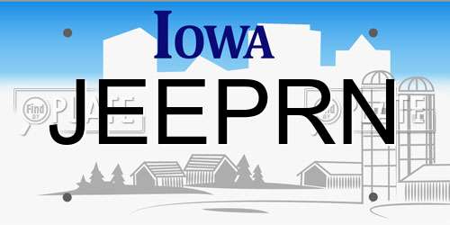 JEEPRN Iowa License Plate