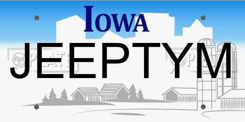 JEEPTYM Iowa License Plate
