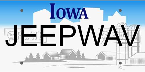 JEEPWAV Iowa License Plate