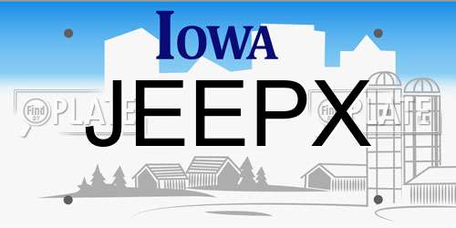 JEEPX Iowa License Plate