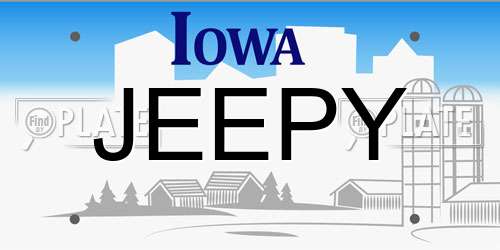 JEEPY Iowa License Plate