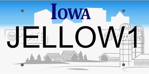 JELLOW1 Iowa License Plate