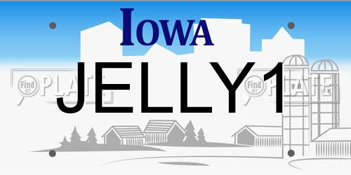 JELLY1 Iowa License Plate