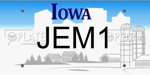 JEM1 Iowa License Plate