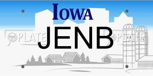 JENB Iowa License Plate