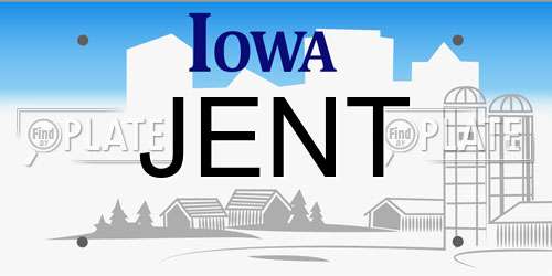 JENT Iowa License Plate