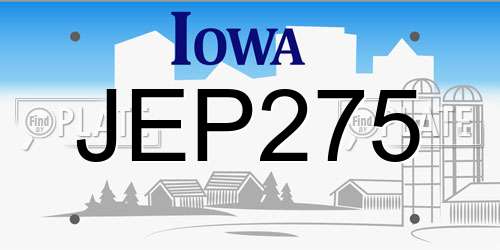 JEP275 Iowa License Plate