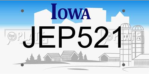JEP521 Iowa License Plate