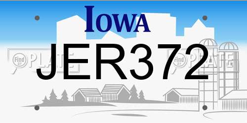 JER372 Iowa License Plate