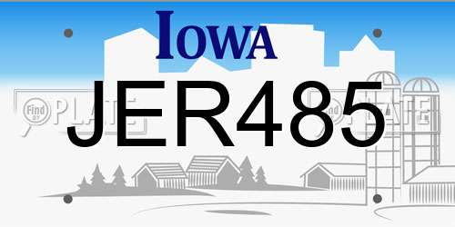 JER485 Iowa License Plate