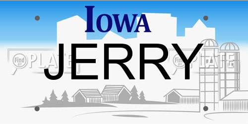 JERRY Iowa License Plate