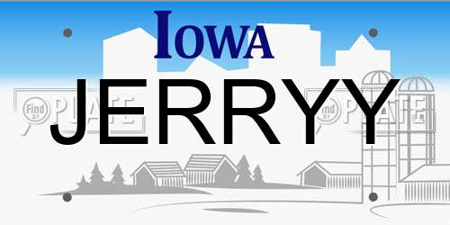 JERRYY Iowa License Plate