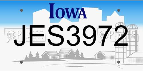 JES3972 Iowa License Plate