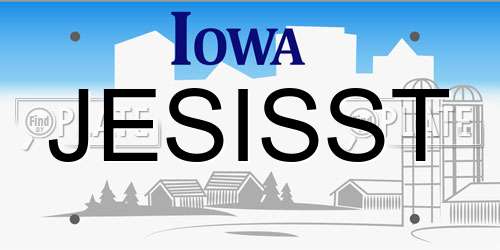 JESISST Iowa License Plate