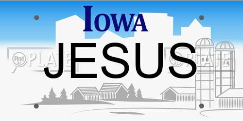 JESUS Iowa License Plate