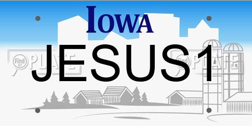 JESUS1 Iowa License Plate
