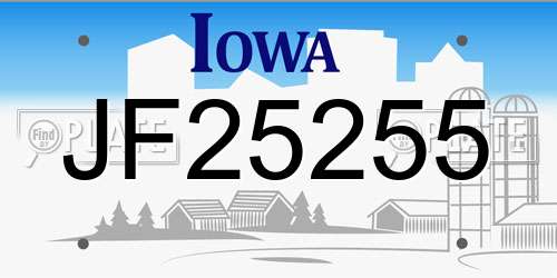 JF25255 Iowa License Plate