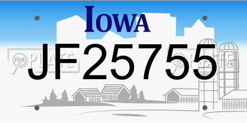 JF25755 Iowa License Plate