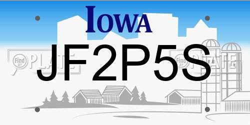 JF2P5S Iowa License Plate
