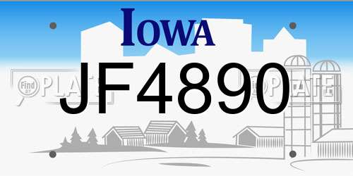 JF4890 Iowa License Plate