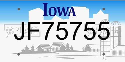 JF75755 Iowa License Plate