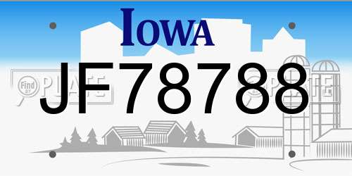JF78788 Iowa License Plate
