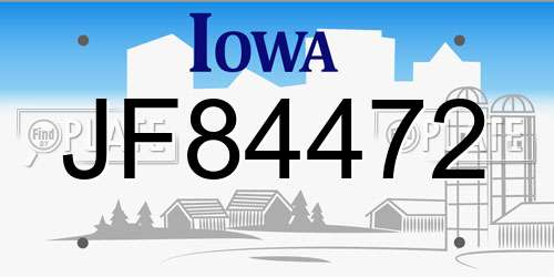 JF84472 Iowa License Plate