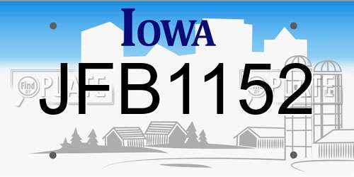 JFB1152 Iowa License Plate