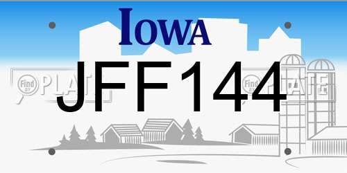 JFF144 Iowa License Plate