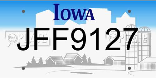 JFF9127 Iowa License Plate
