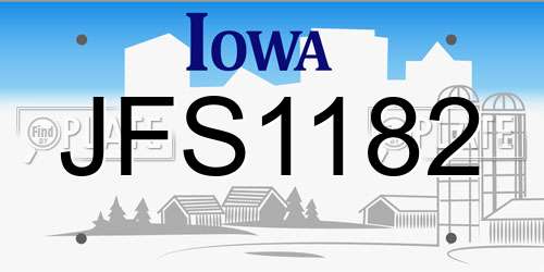 JFS1182 Iowa License Plate