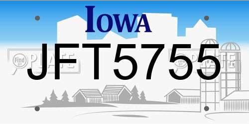 JFT5755 Iowa License Plate