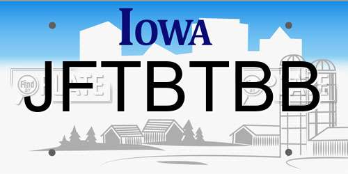 JFTBTBB Iowa License Plate