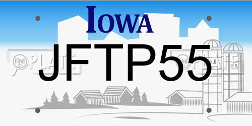 JFTP55 Iowa License Plate