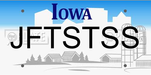 JFTSTSS Iowa License Plate