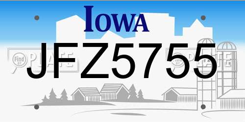 JFZ5755 Iowa License Plate