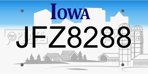 JFZ8288 Iowa License Plate
