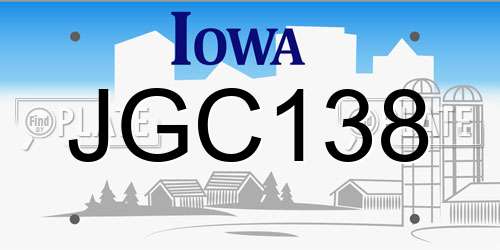 JGC138 Iowa License Plate