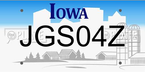 JGS04Z Iowa License Plate
