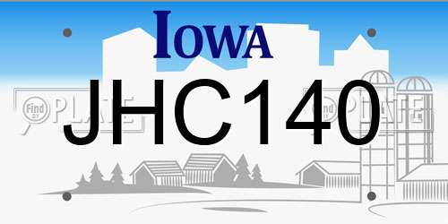 JHC140 Iowa License Plate