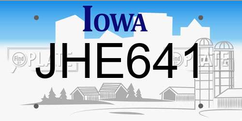 JHE641 license plate in IA state