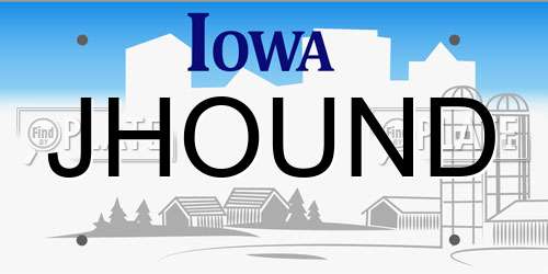 JHOUND Iowa License Plate