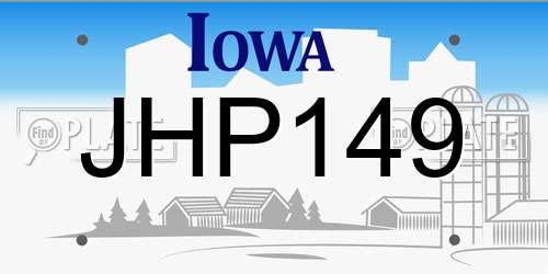 JHP149 Iowa License Plate